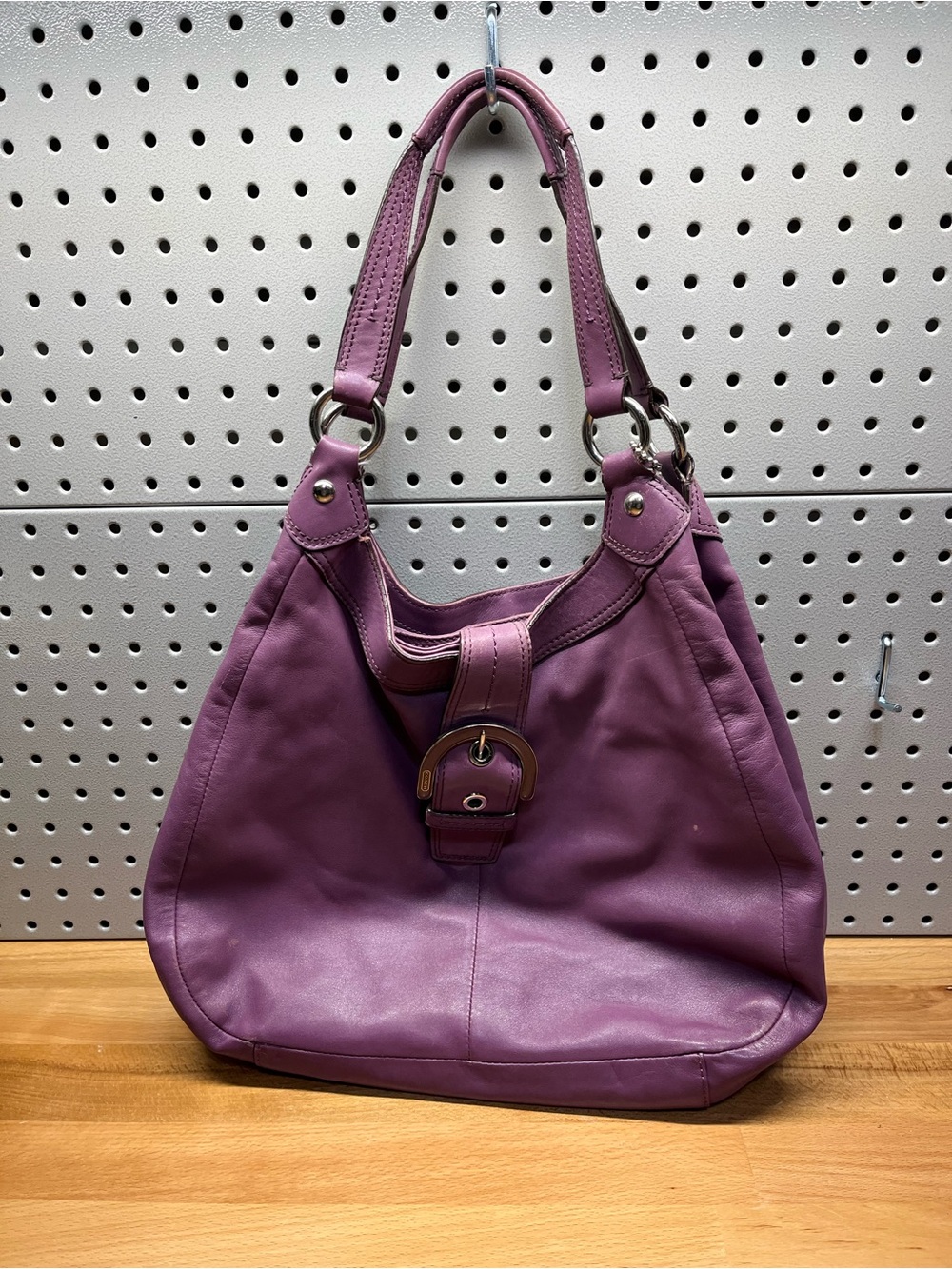 Purple Leather Shoulder Bag